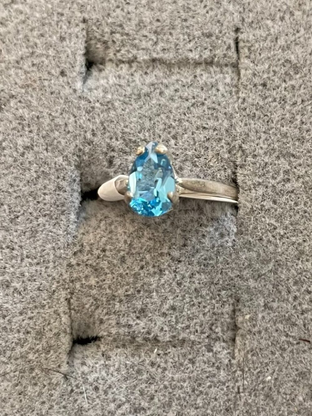 NEW Sterling Silver Ring Blue Topaz Size 5.5 Minimalist Boho Anthropologie $125